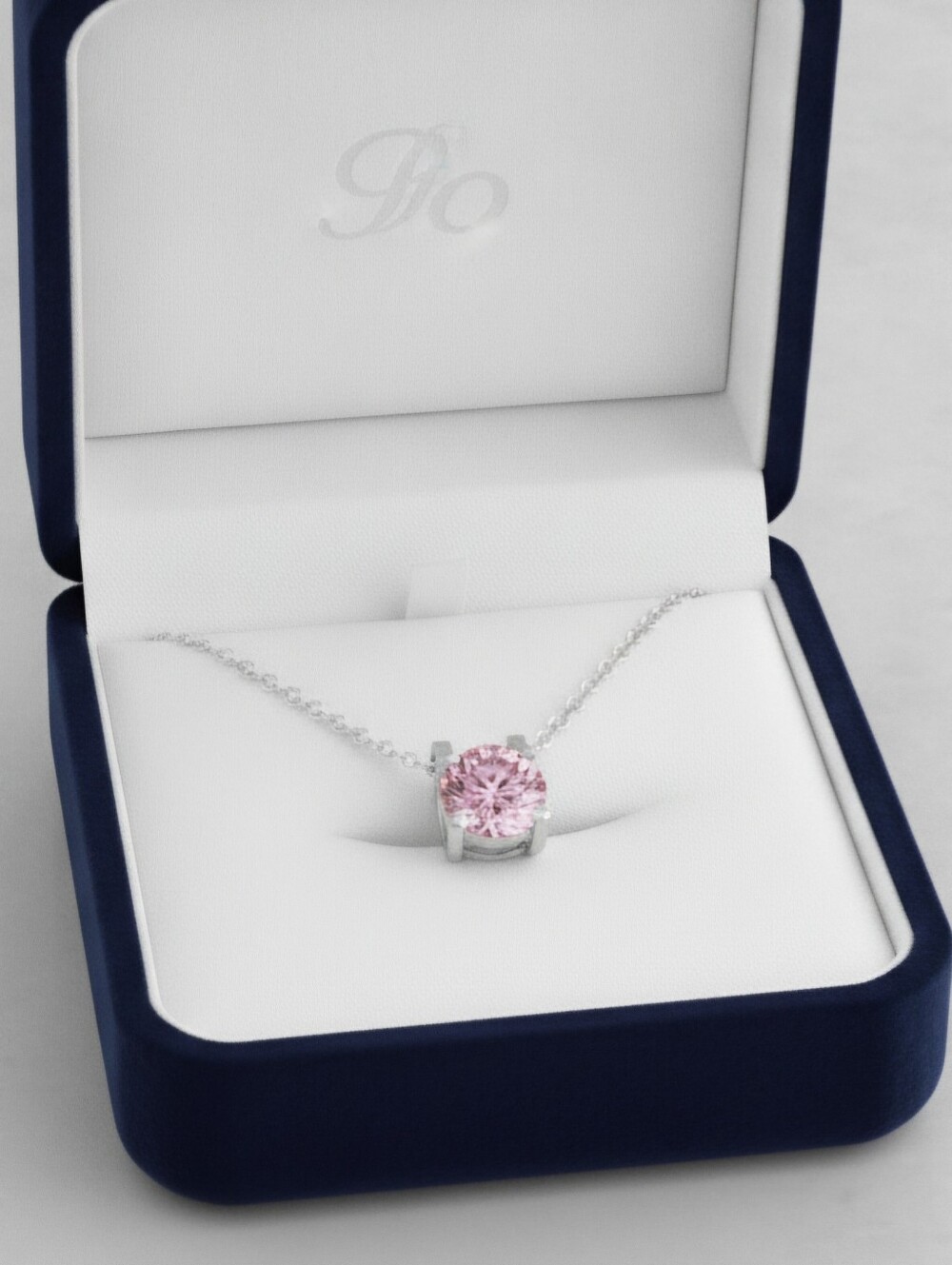 1 CT Moissanite Sakura Pink Pendant Necklace